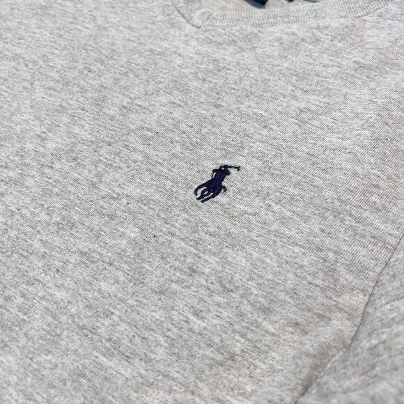 Polo Ralph Lauren Shirt Boys Small Gray V-neck Long Sleeve Pony Logo Preppy - Picture 3 of 7